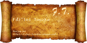 Fülei Toszka névjegykártya